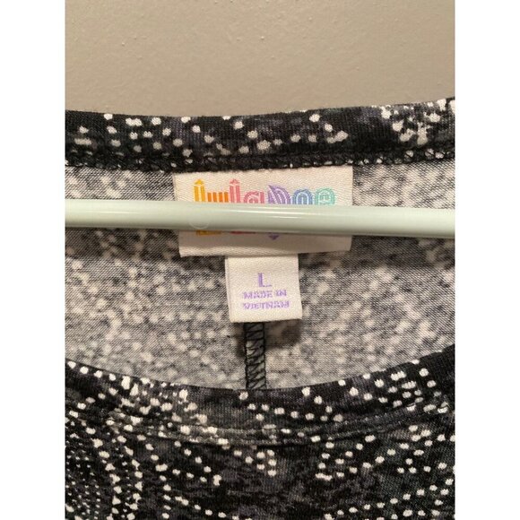 LuLaRoe Carly Dress Large – Black & White Geometric Print - Picture 2 of 6